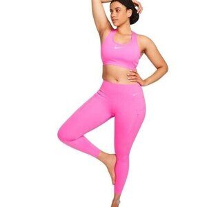 NIKE Go Firm Support High Rise 7/8 Length Leggings Playful Pink Size L NEW